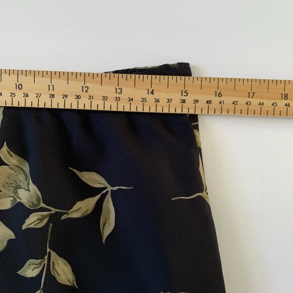 Vintage Floral Midi Skirt Black Beige Dark Academia Fall Autumn Twee Whimsigoth - Picture 7 of 10